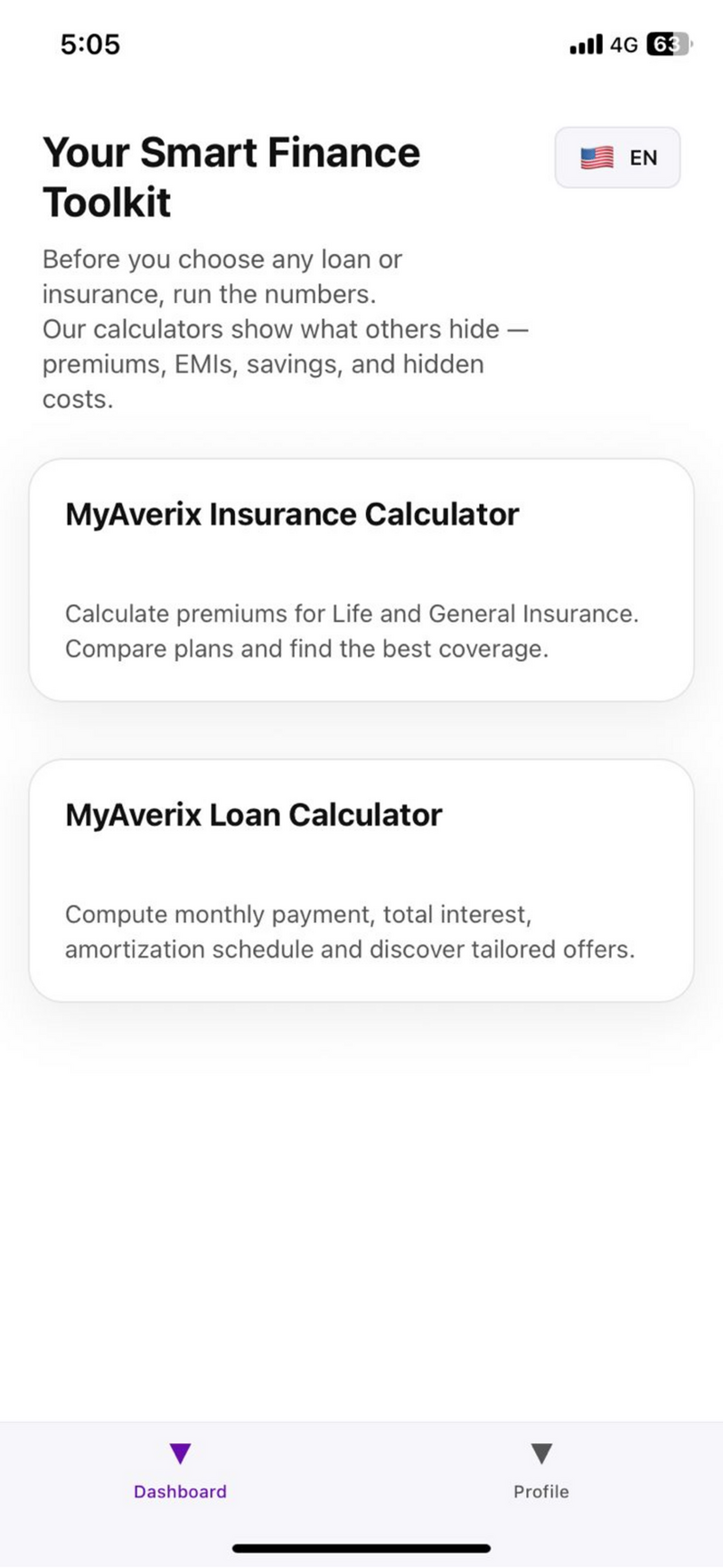MyAverix App Screenshot